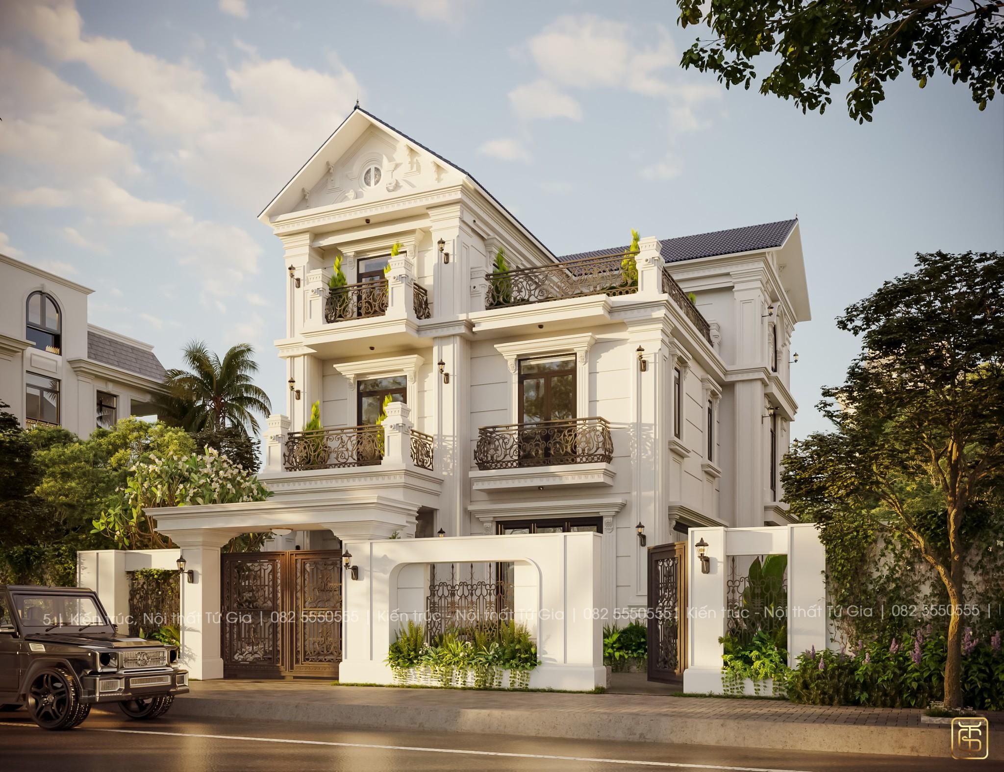 Bán liền kề hướng Bắc diện tích 180m2 x 3 tầng 1 tum bàn giao mặt ngoài Central Park Ciputra mặt sau nhìn sân Golf