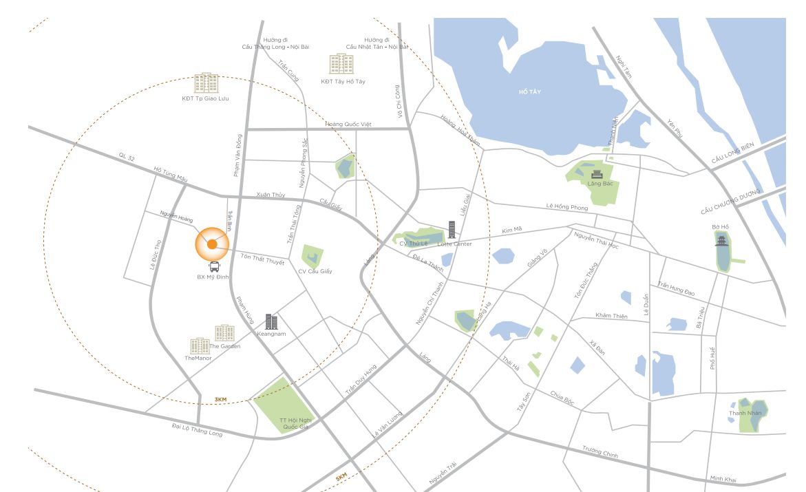 Vị trí Sunshine Continental Trần Bình và tọa độ vàng tại trung tâm hành chính mới Mỹ Đình