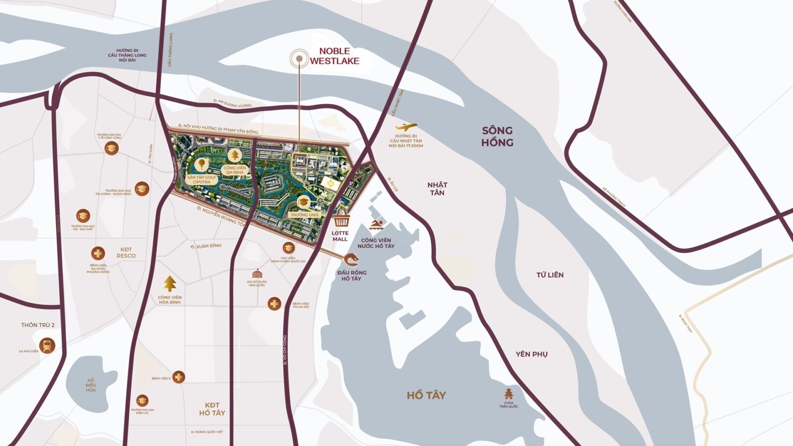 Đường đến Noble West Lake Hanoi và mạng lưới giao thông huyết mạch kết nối thủ đô