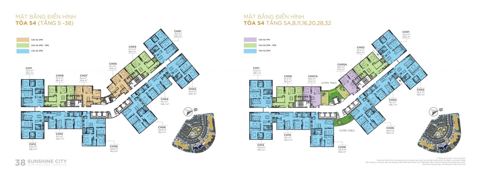 Mặt bằng tòa S4 Sunshine City Hà Nội