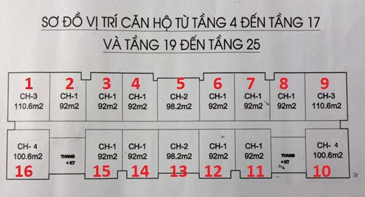 Mặt bằng thiết kế tòa A