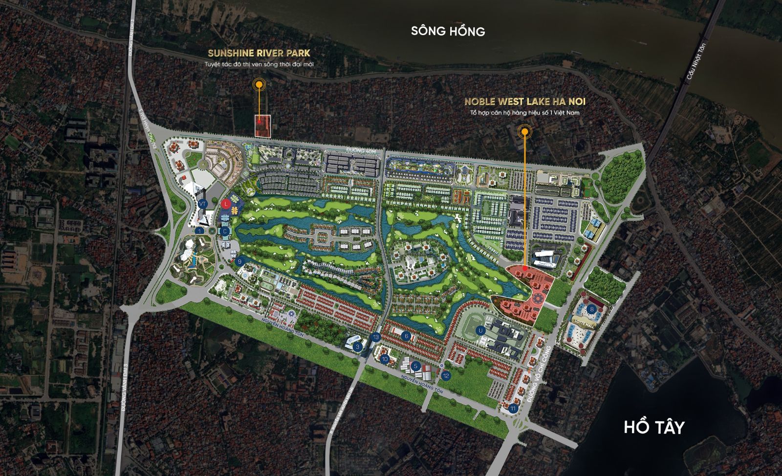 Vị trí Sunshine River Park Ciputra Hanoi và tọa độ kim cương bên dòng sông Hồng lịch sử