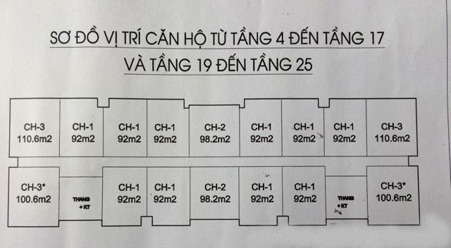 mặt bằng điển hình tòa A