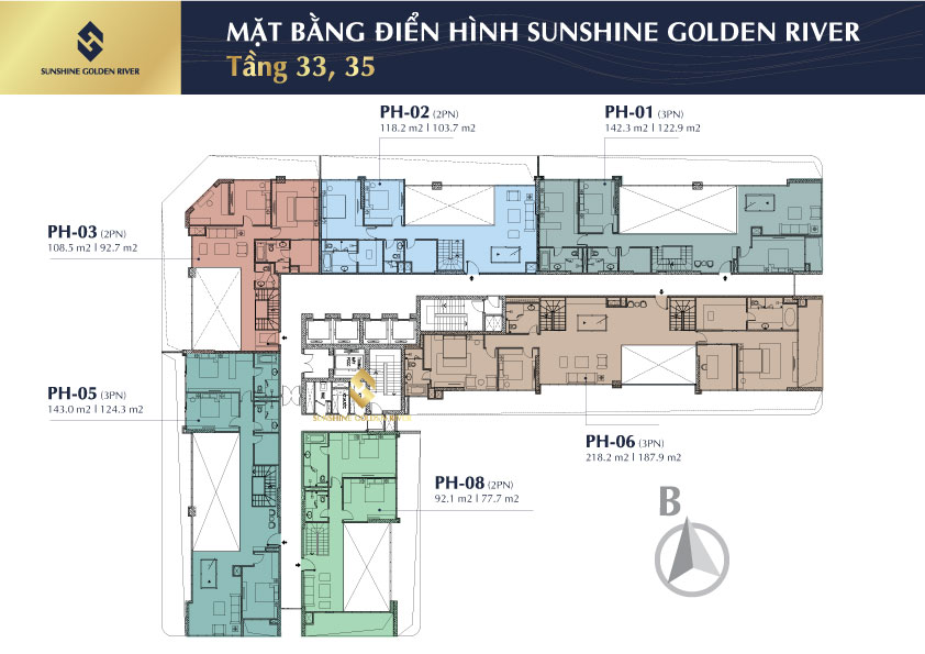 Mặt bằng thiết kế dự án Sunshine Golden RIver