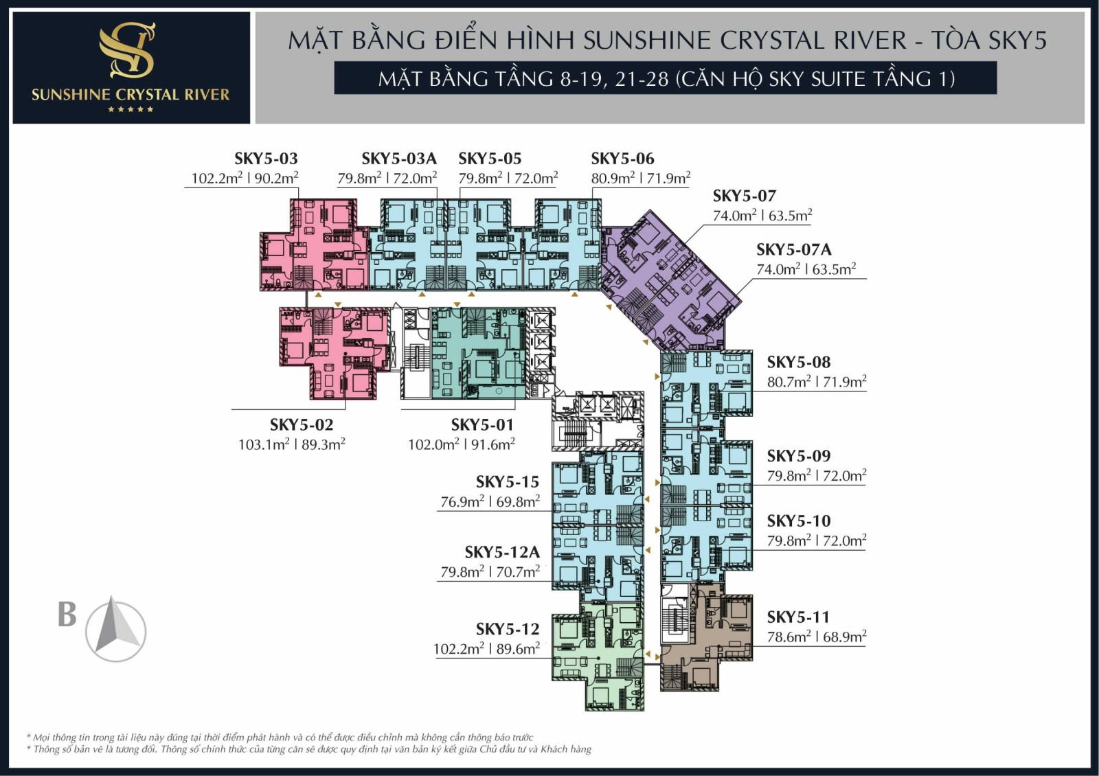 Mặt bằng thiết kế Sunshine Crystal River 3