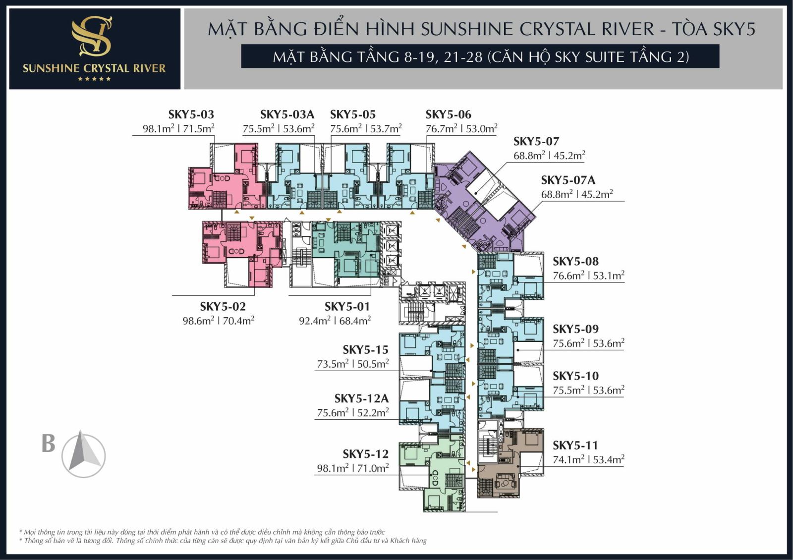 Mặt bằng thiết kế Sunshine Crystal River 6