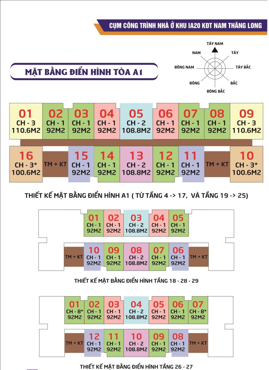 Thiết kế mặt bằng tòa A1