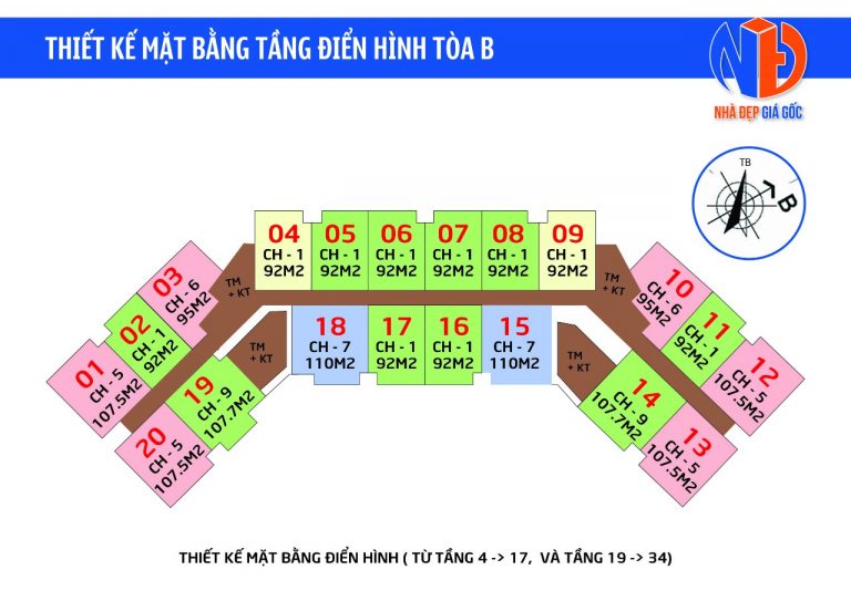 Mặt bằng điển hình tòa B