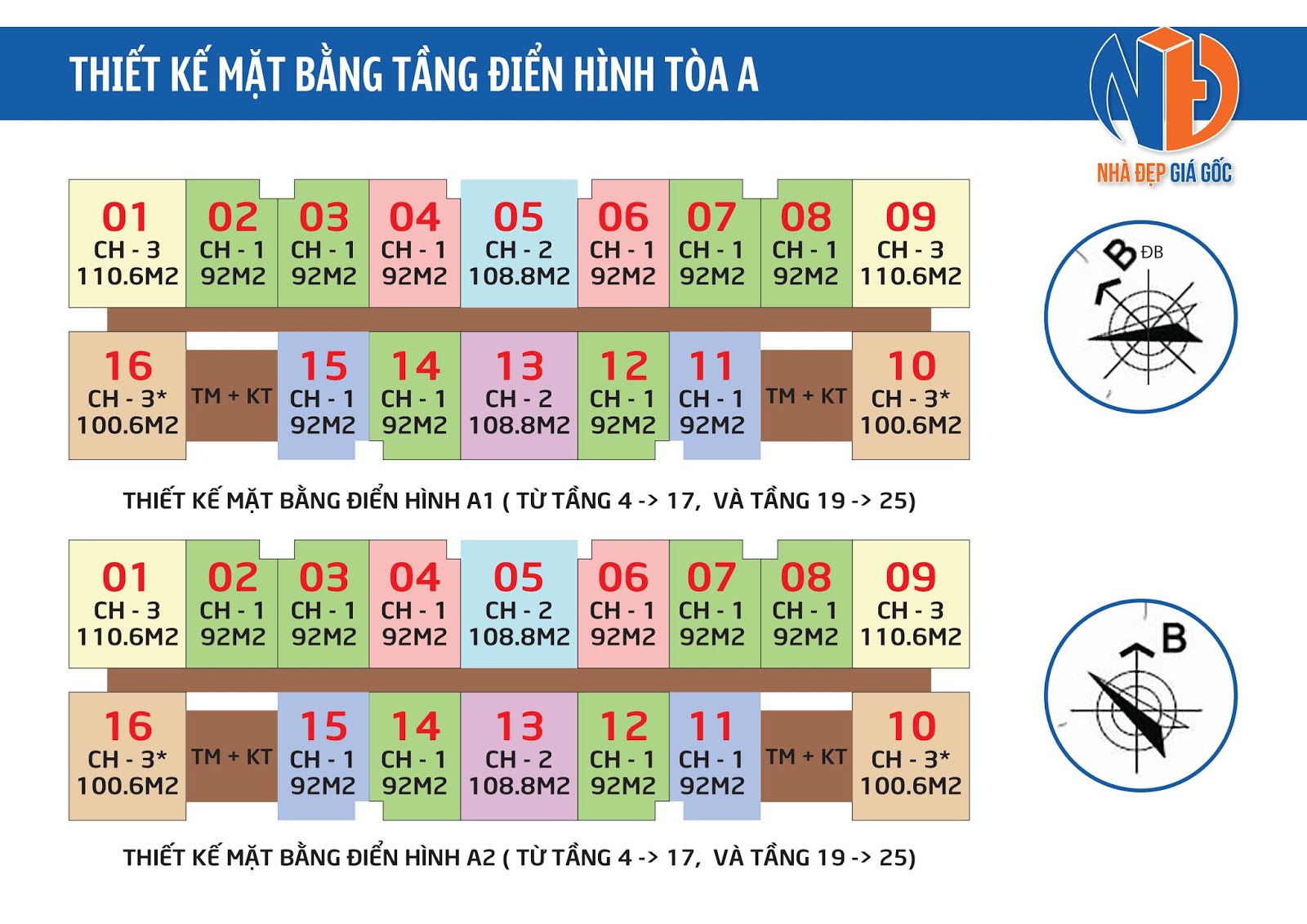 Thiết kế mặt bằng tòa A